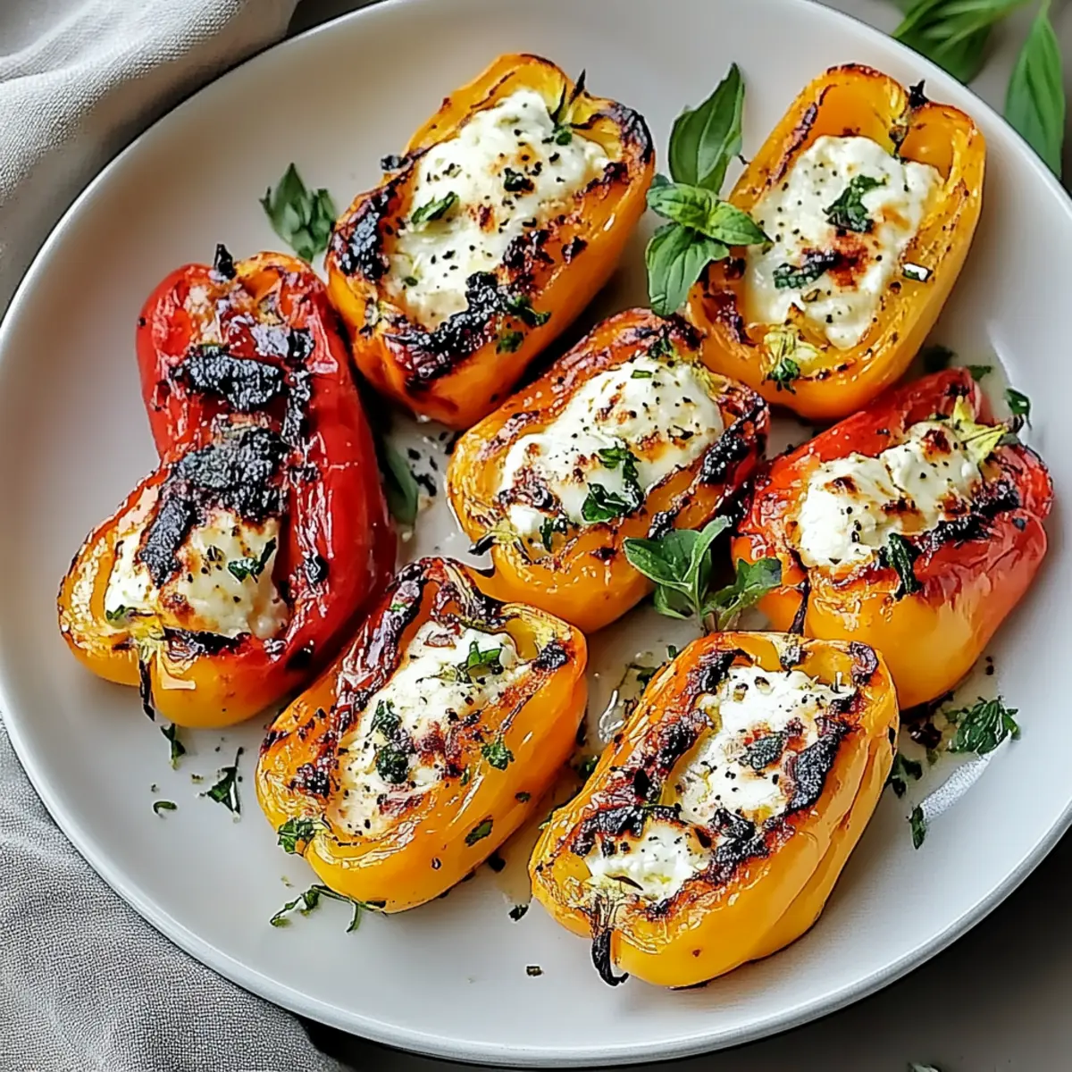 Stuffed Mini Peppers with Creamy Goat Cheese