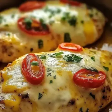 Cheesy Baked Chicken Breast and Peppers