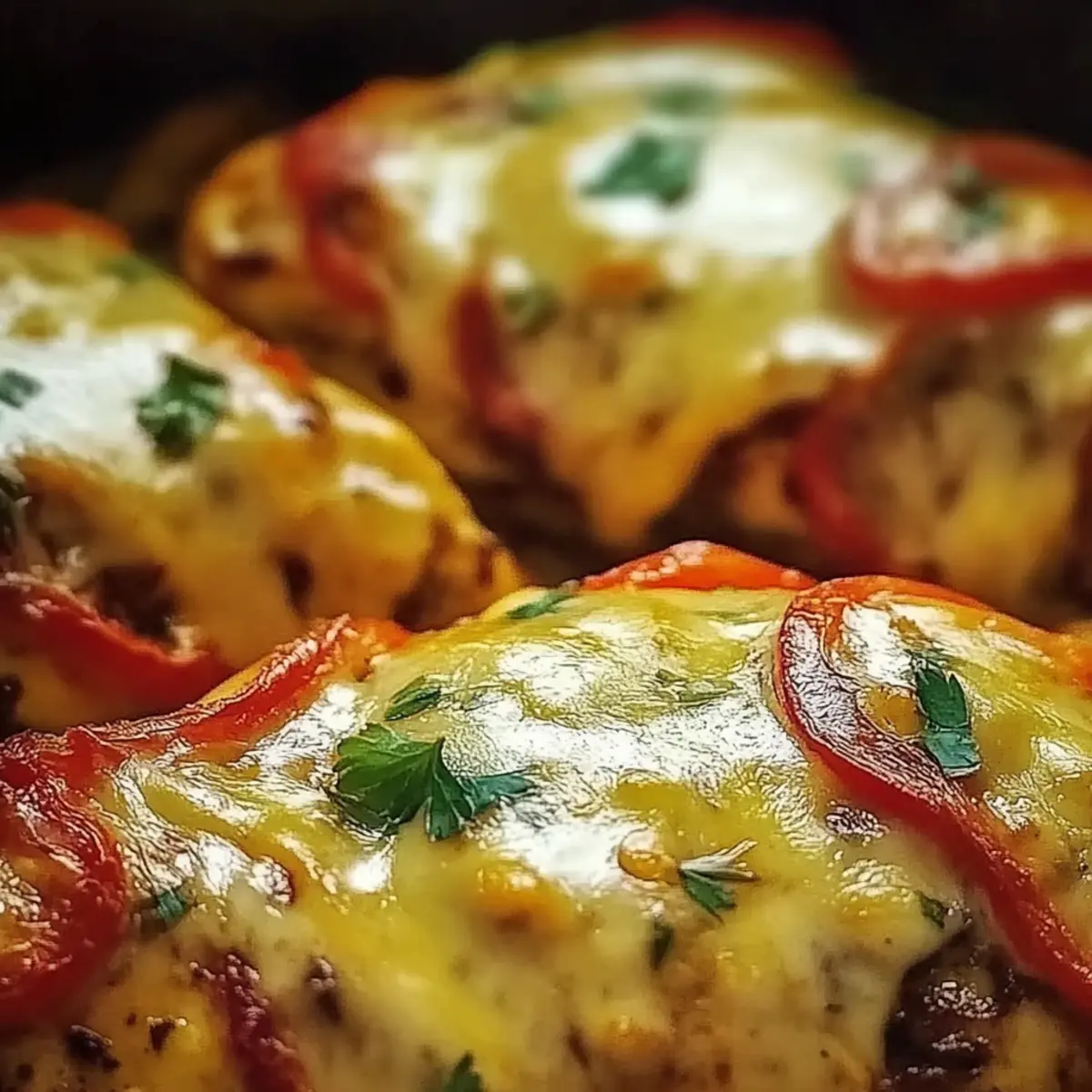 Cheesy Baked Chicken Breast and Peppers