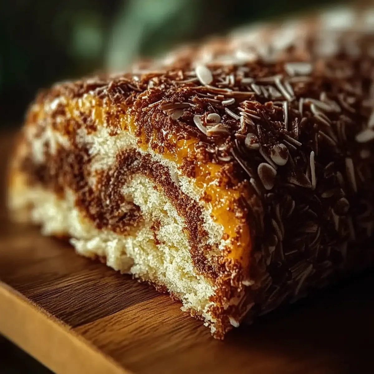 German Chocolate Cake Roll