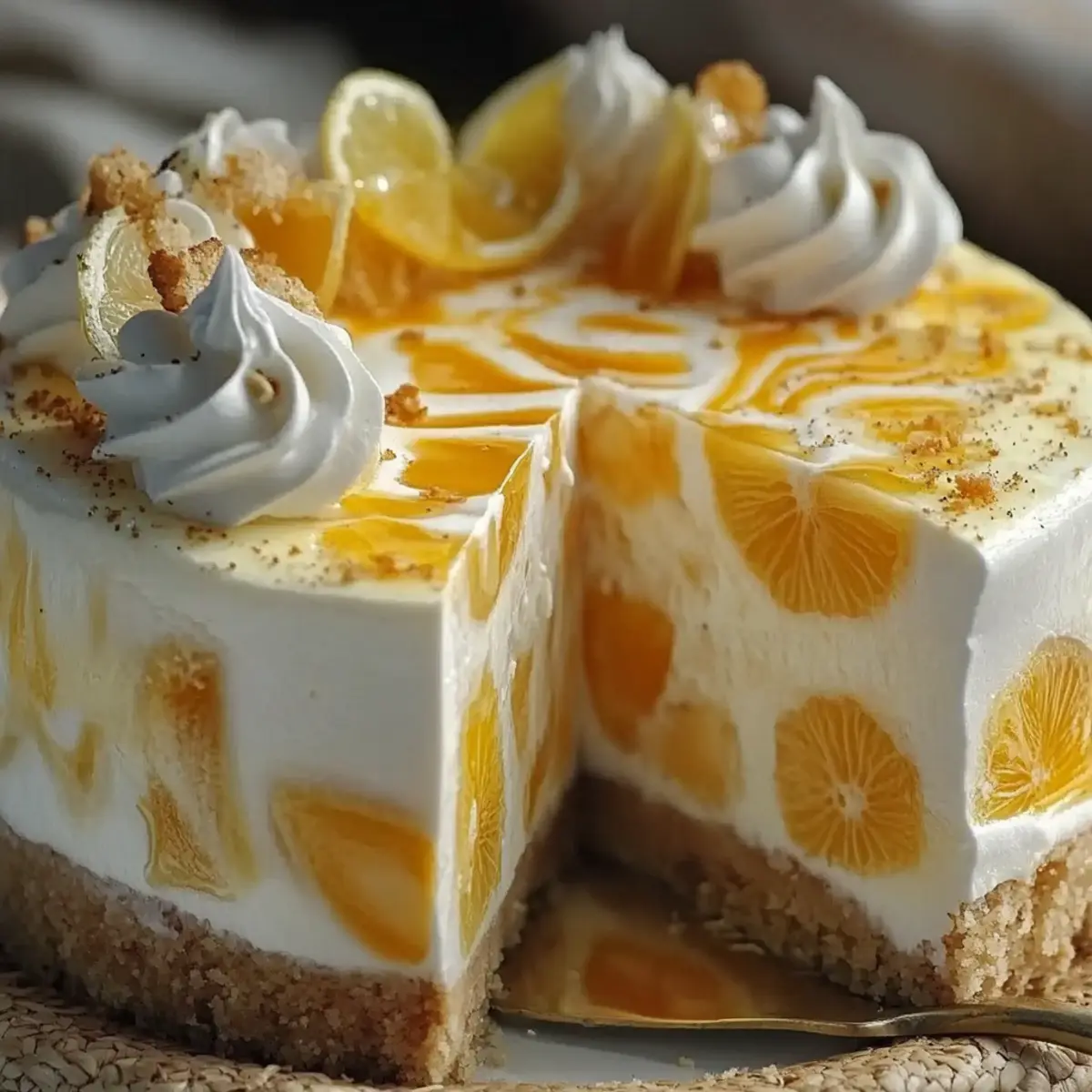 No Bake Orange Pineapple Cheesecake
