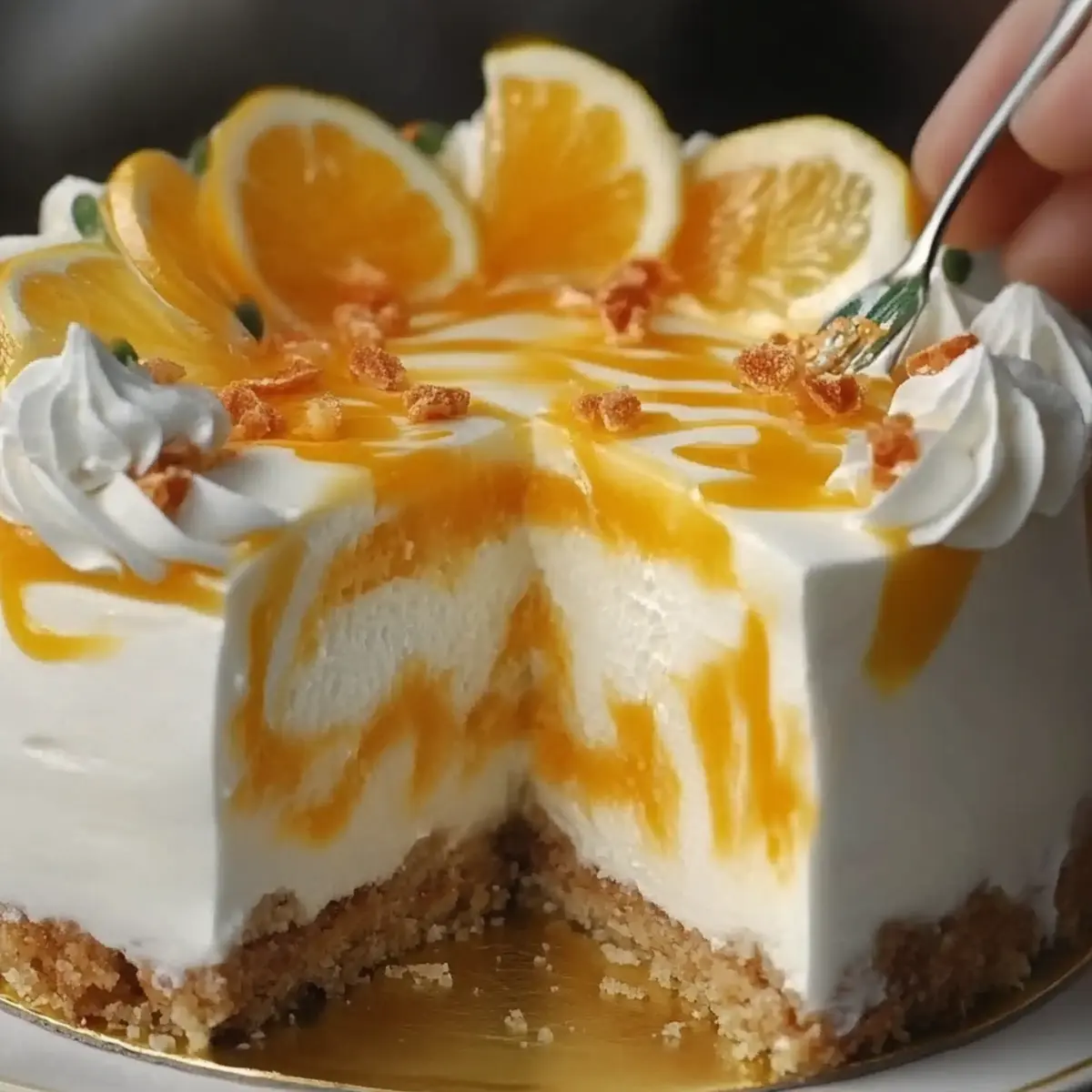 No Bake Orange Pineapple Cheesecake