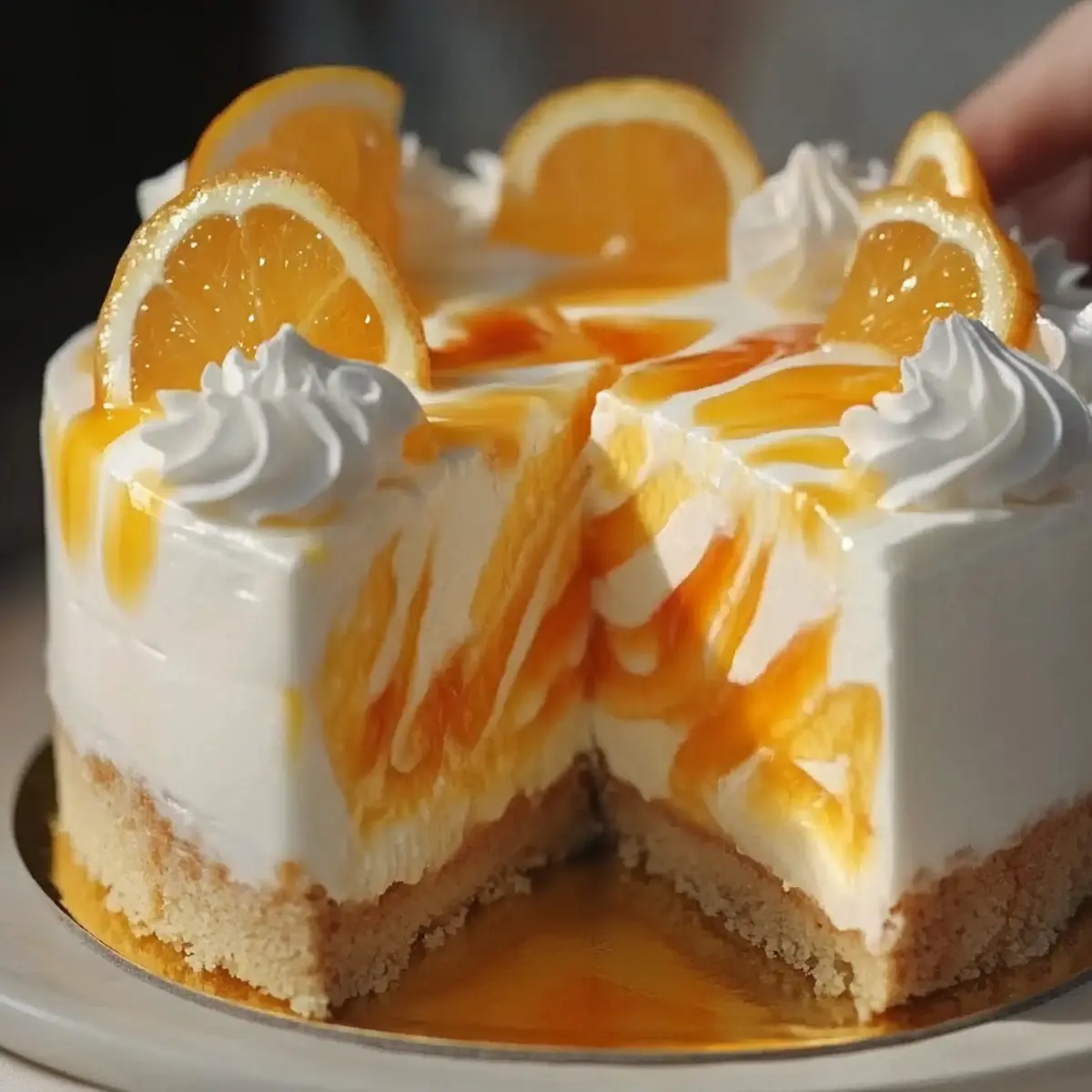 No Bake Orange Pineapple Cheesecake