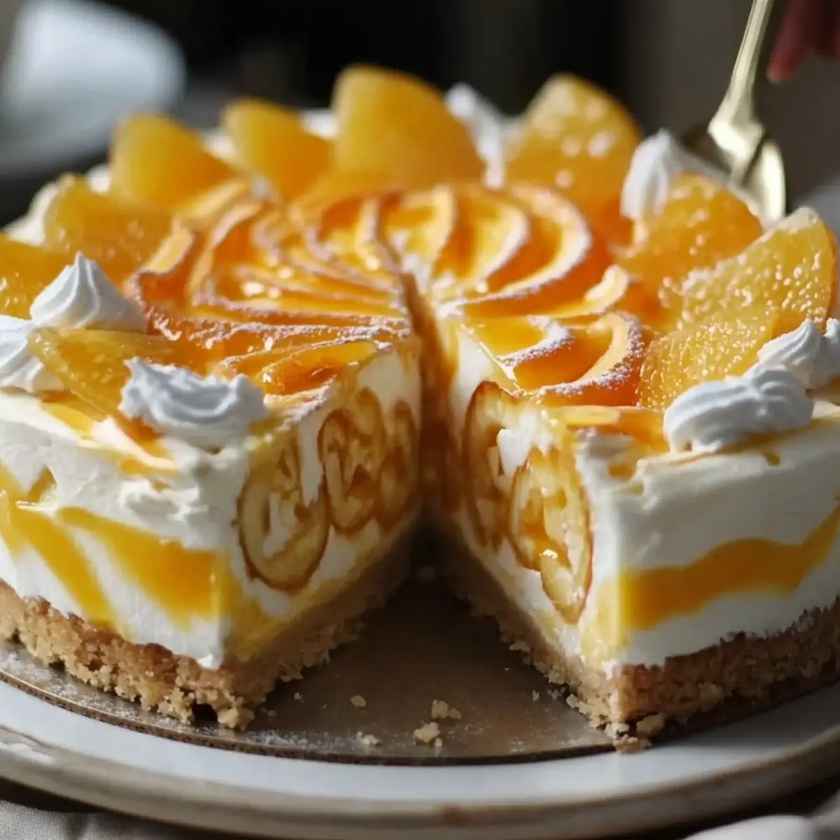 No Bake Orange Pineapple Cheesecake