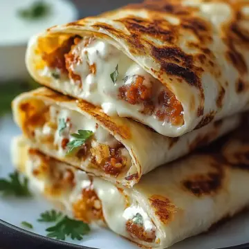 Cheesy Garlic Chicken Wraps