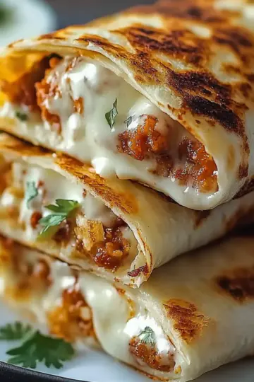 Cheesy Garlic Chicken Wraps