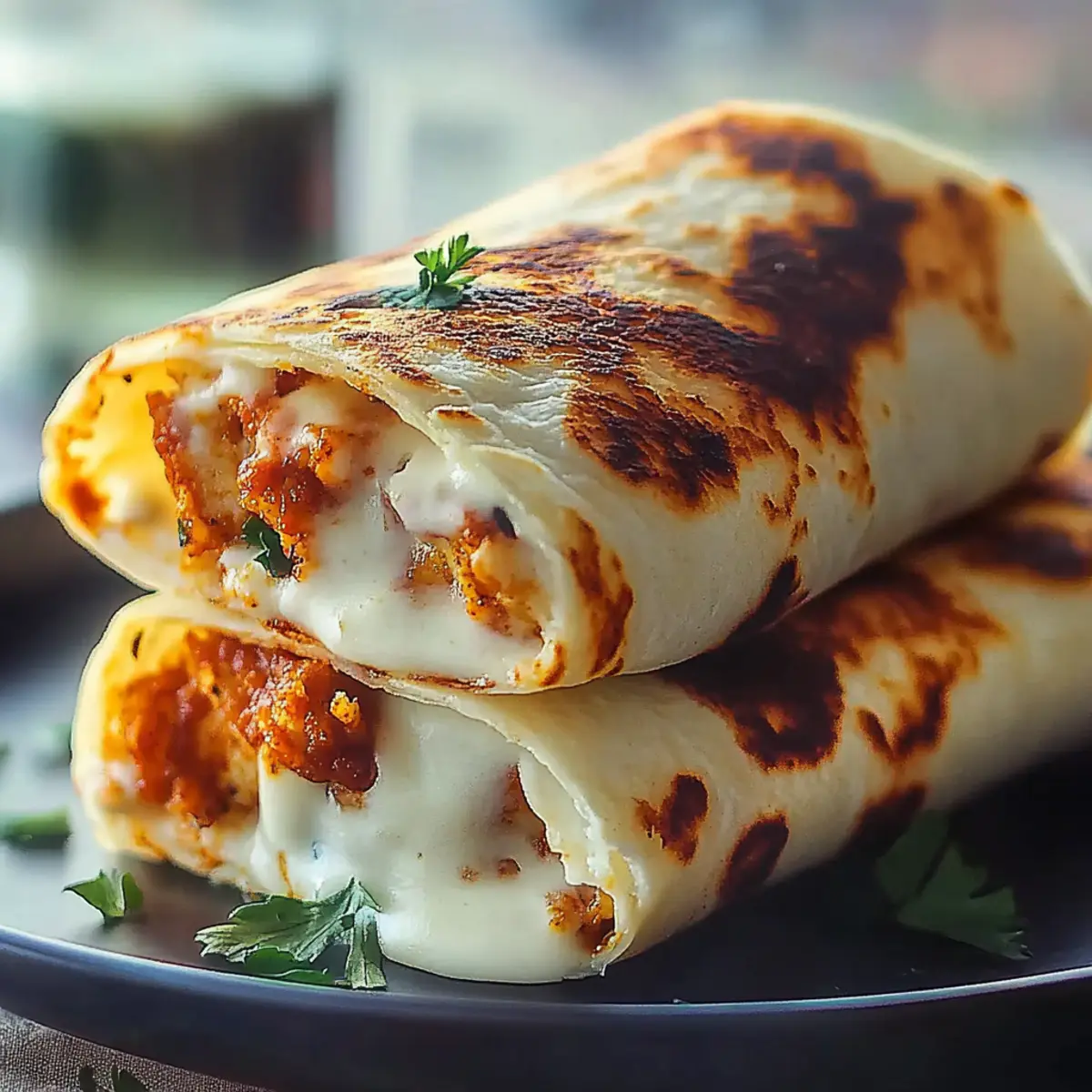 Cheesy Garlic Chicken Wraps