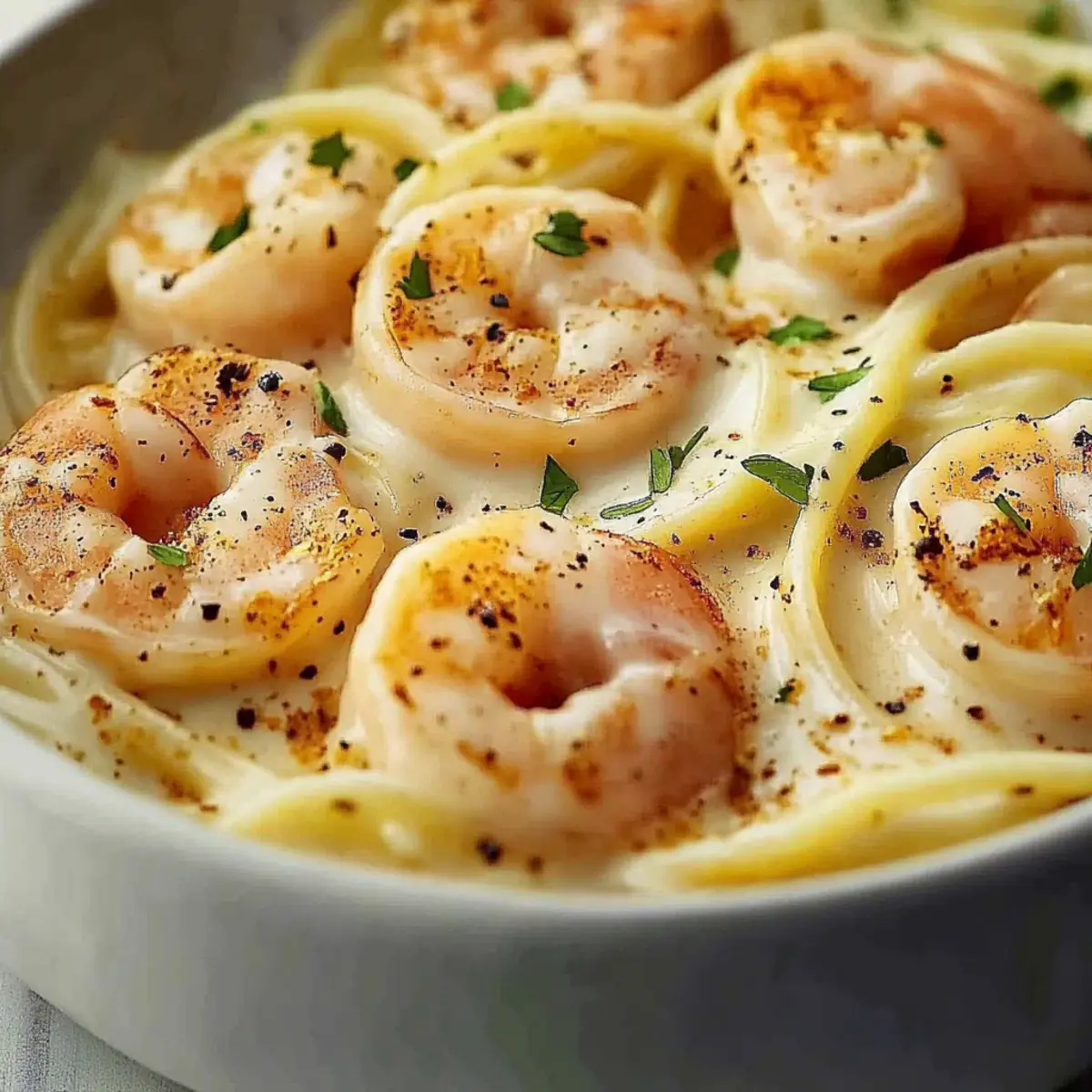 Garlic Shrimp Cream Pasta