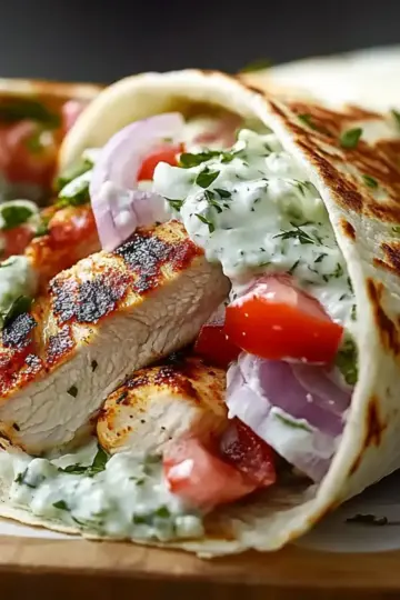 Greek Chicken Wraps with Tzatziki