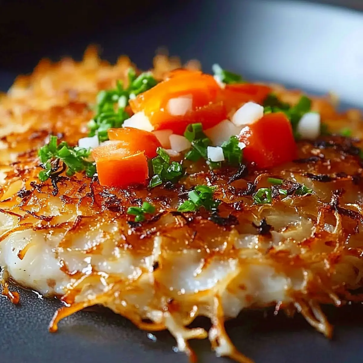 Loaded Crispy Hashbrowns on Blackstone