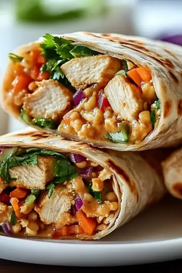 Thai Peanut Chicken Wraps